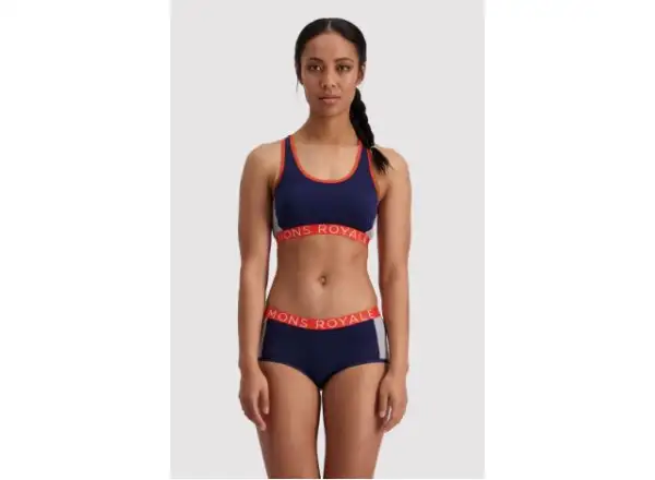 Mons Royale Sierra Sports bra Navy/Orange Smash