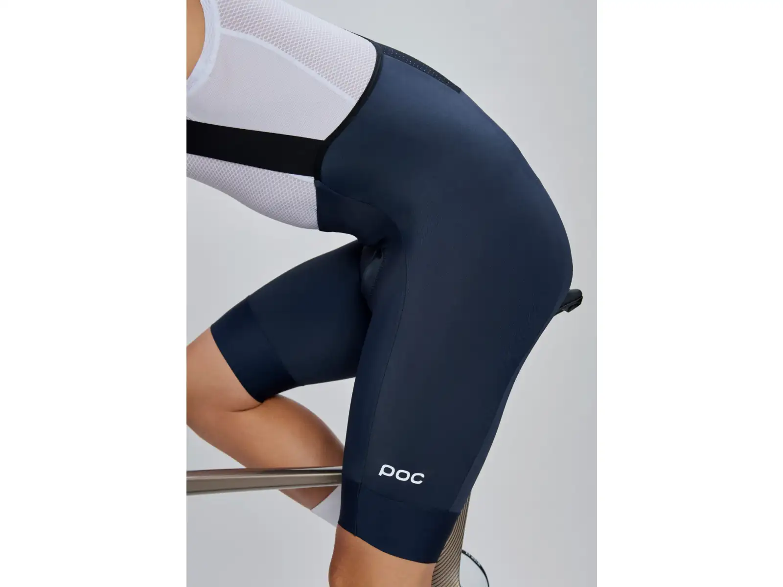 POC Cadence men's cycling shorts with pad and bib Apatite Navy