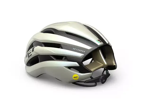 MET Trenta 3K Carbon MIPS cycling helmet Vanilla Ice Gold