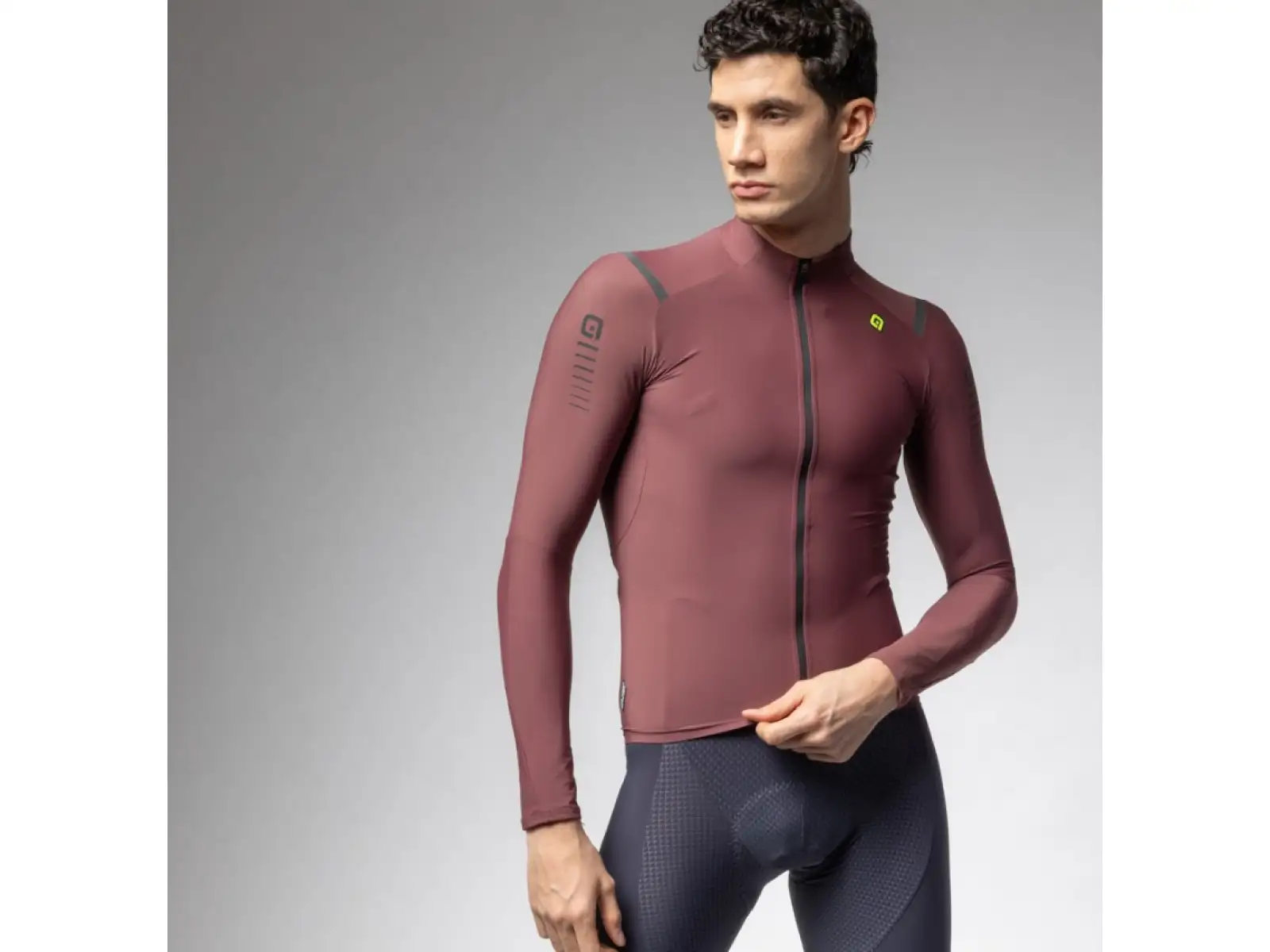 Alé R-EV1 Warm Race men's insulated jersey long sleeve Burgundy