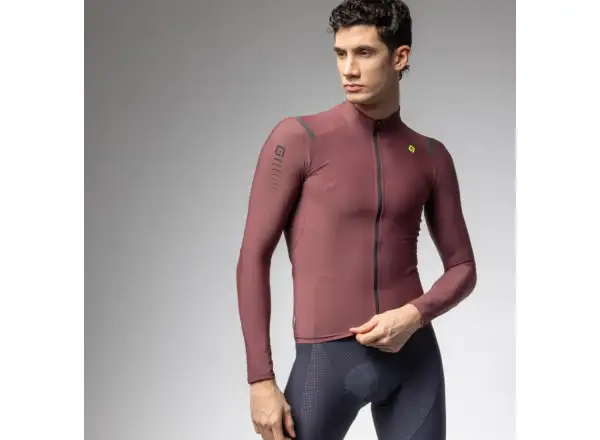 Alé R-EV1 Warm Race men's insulated jersey long sleeve Burgundy