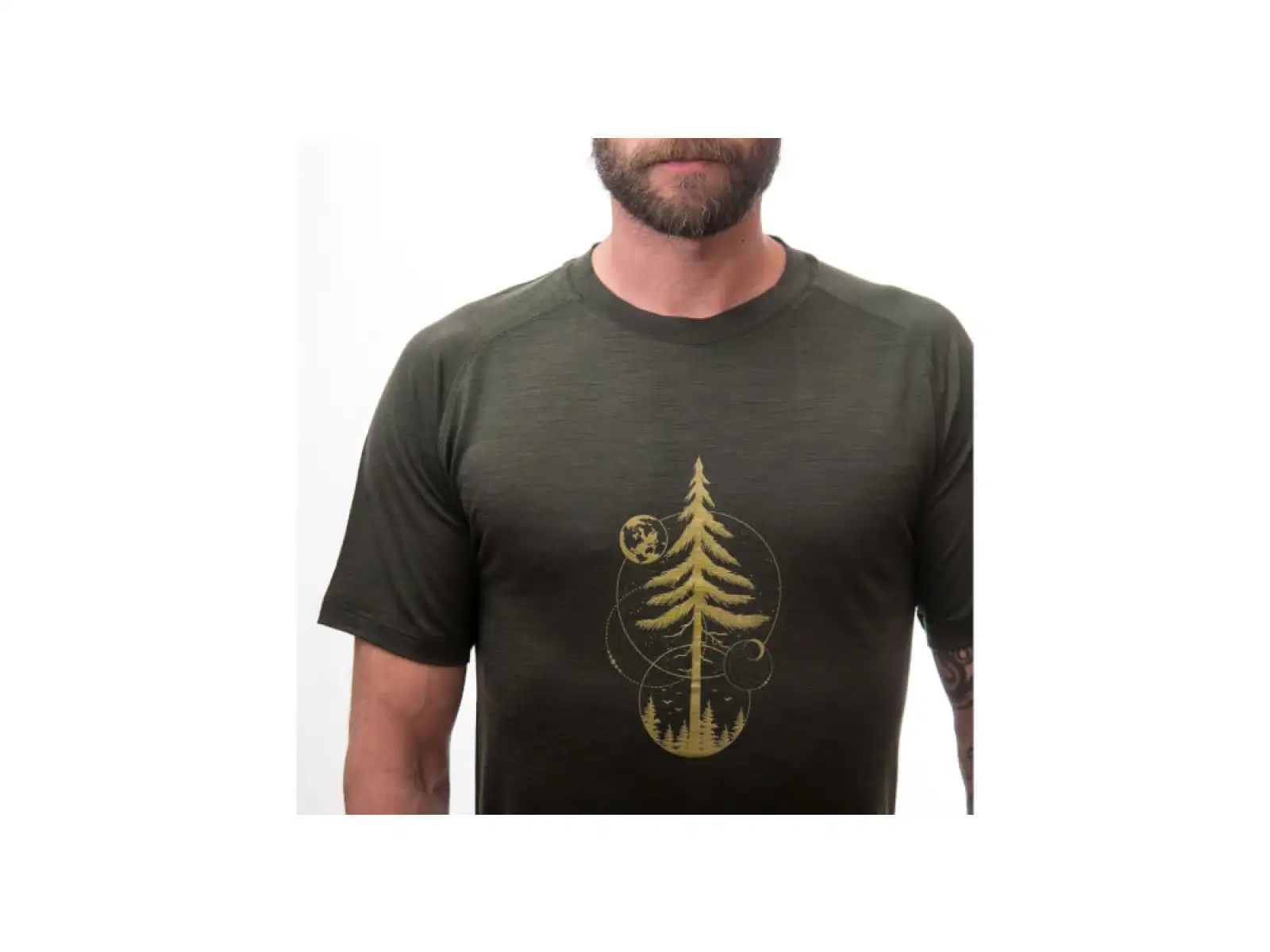 Sensor Merino Air Earth men's shirt short sleeve Olive Green