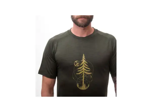 Sensor Merino Air Earth men's shirt short sleeve Olive Green