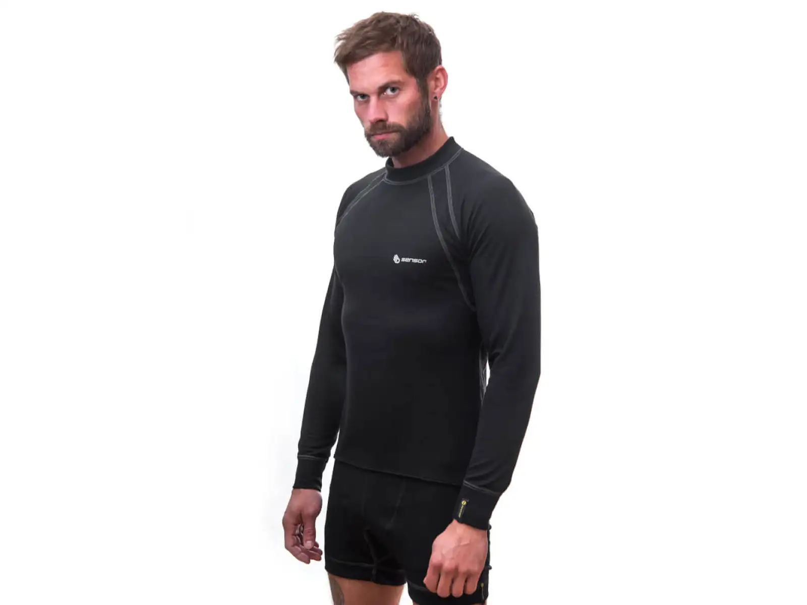 Sensor Double Face men's long sleeve shirt black
