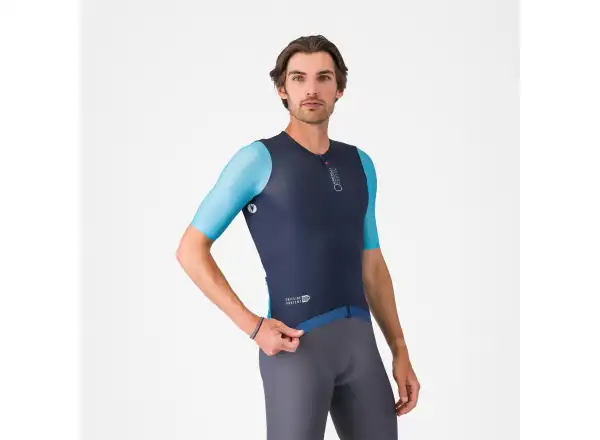 Castelli Corretto men's jersey short sleeve Belgian Blue/Blue Fiamma-White