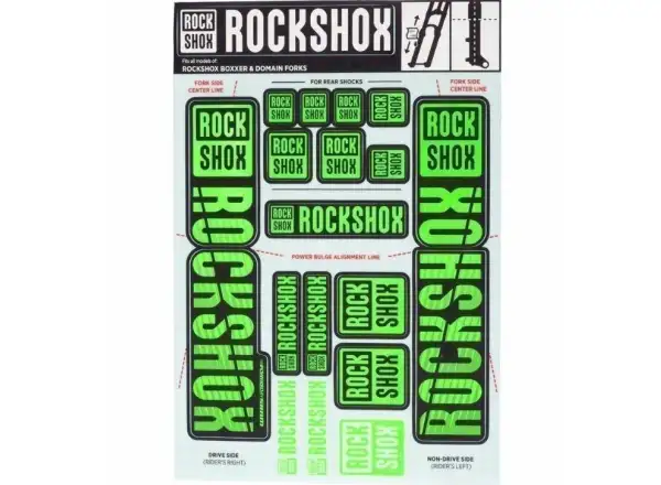 Rock Shox Decal Kit Neon Green for BoXXer/Domain Dual Crown