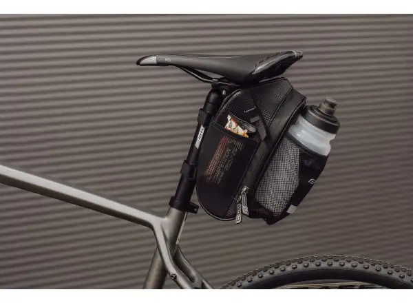 Force Fuse saddlebag 1.2 l + bottle holder net 0.5 l black
