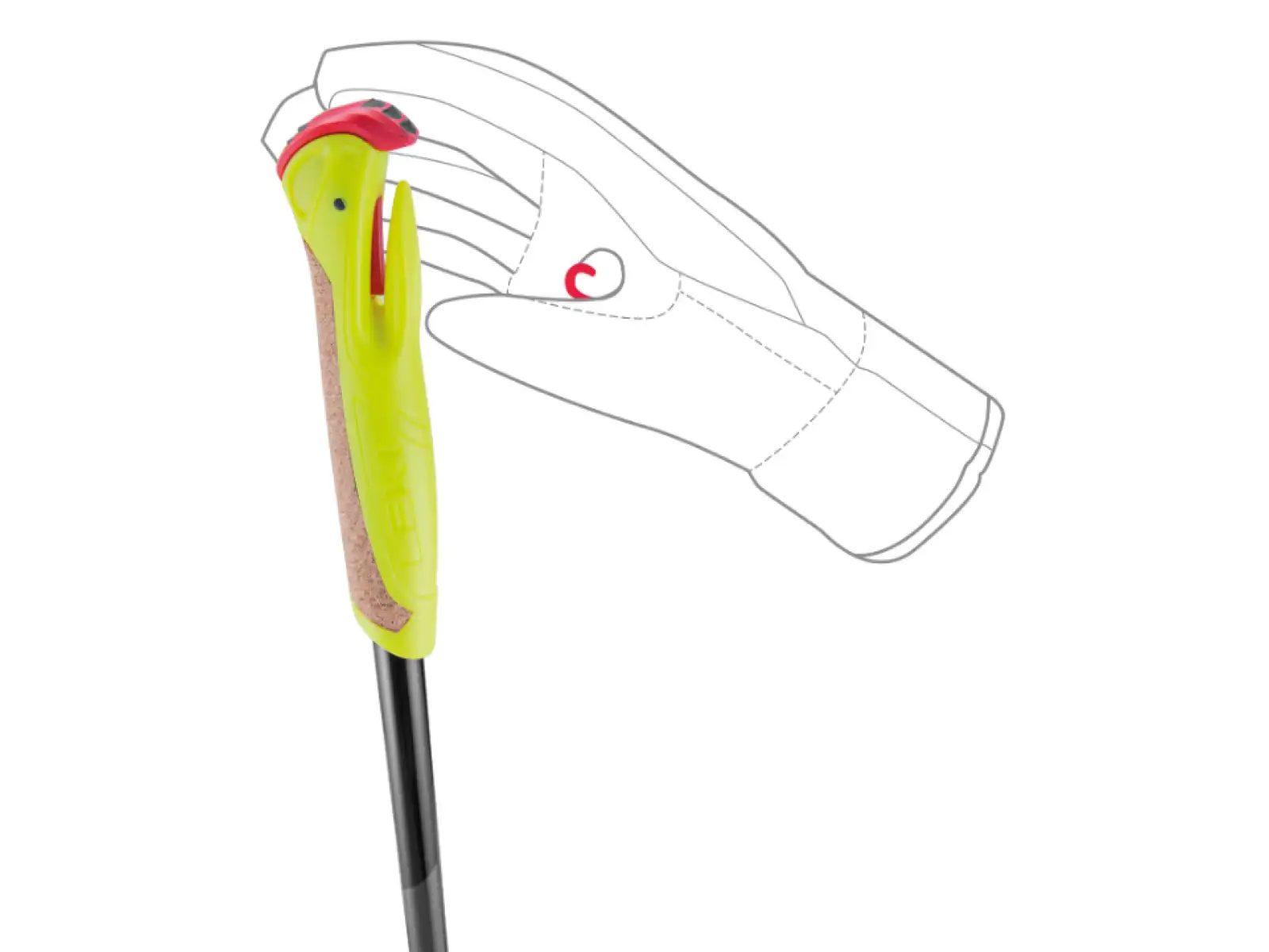 Leki XTA 5.5 Jr. children's cross-country poles Black/White/Neon yellow