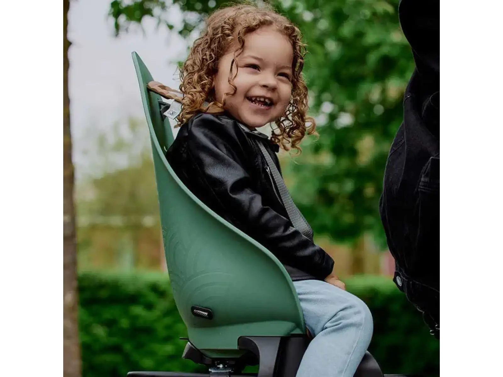 Urban Iki Ta-ke rear bike seat for MIK carriers Icho Green/Kurumi Brown