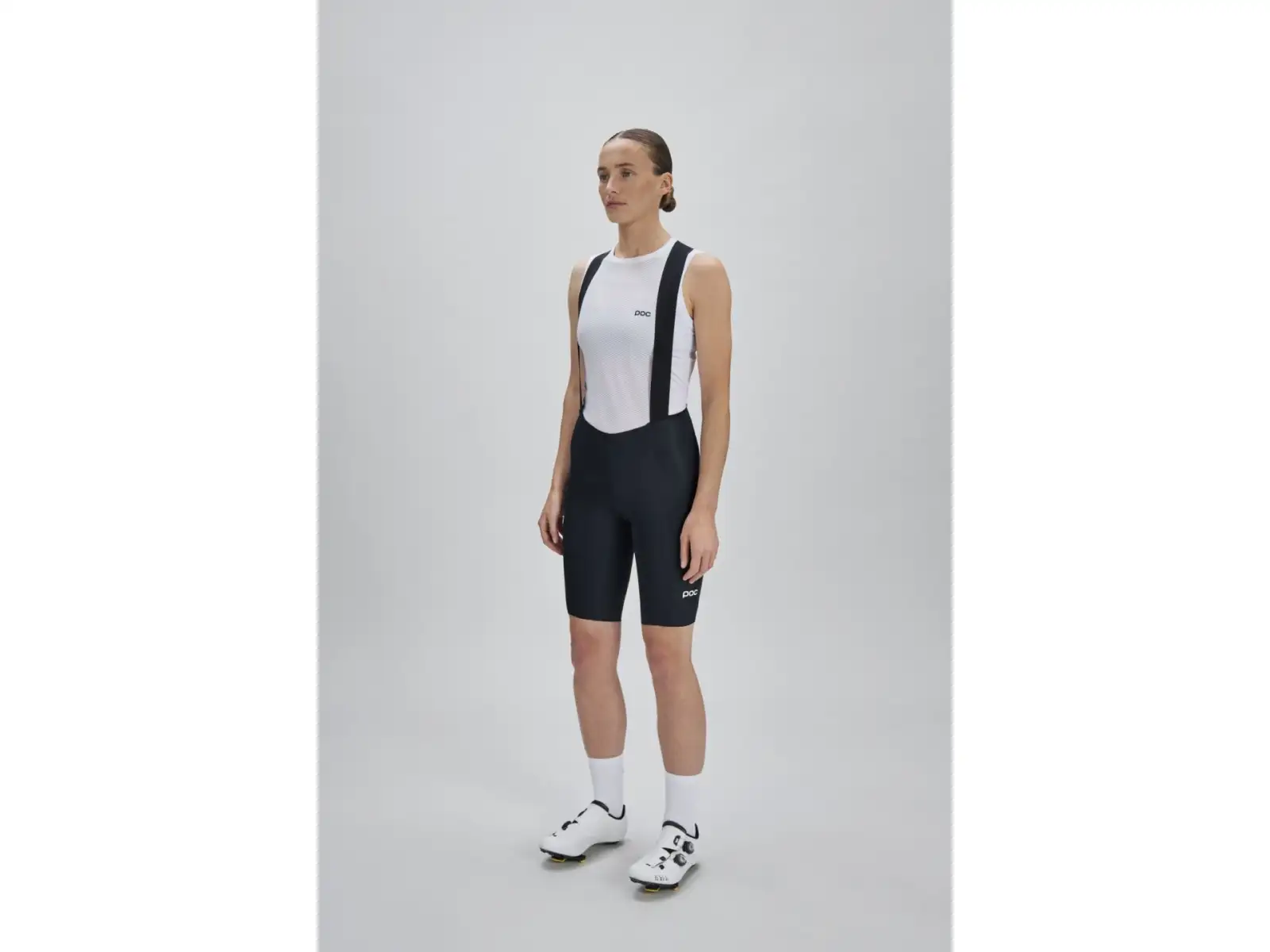 POC Raceday women's cycling shorts with pad and bib Uranium Black