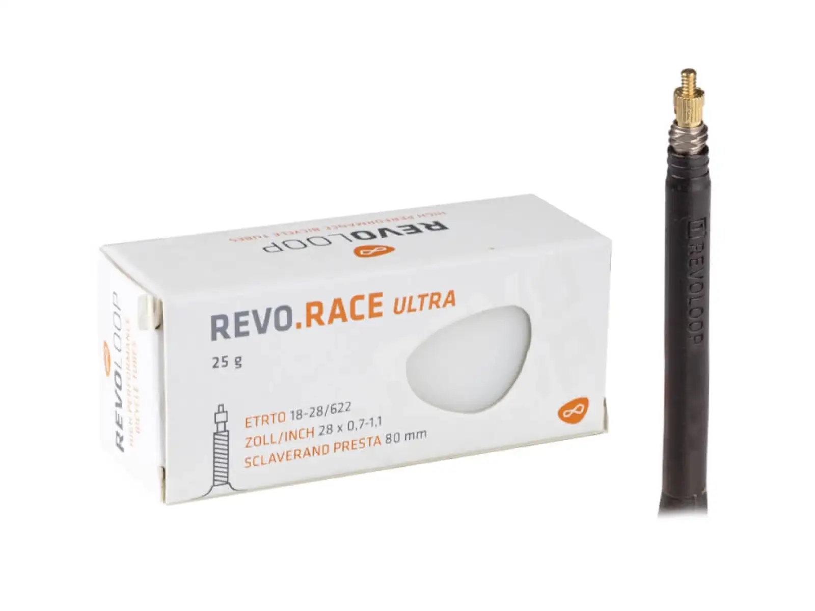 Revoloop Race Ultra road inner tube 18/28-622 FV80 gal. valve