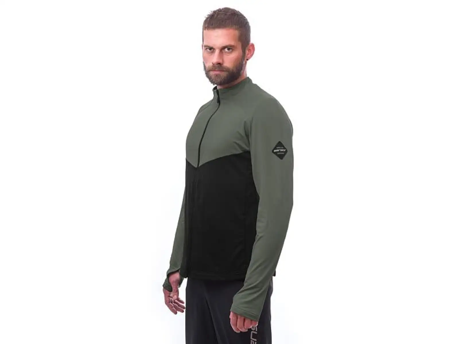 Sensor Coolmax Thermo men's sweatshirt black/Olive Green