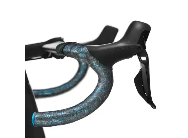 Supacaz Super Sticky Kush Splat tape Blue Refractor/Blue plugs