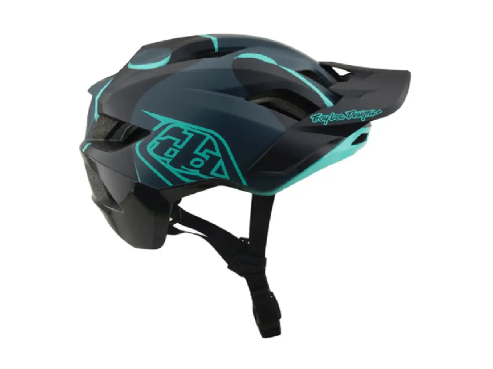 Troy Lee Designs Flowline SE MIPS helmet Badge Carbon/Real Teal