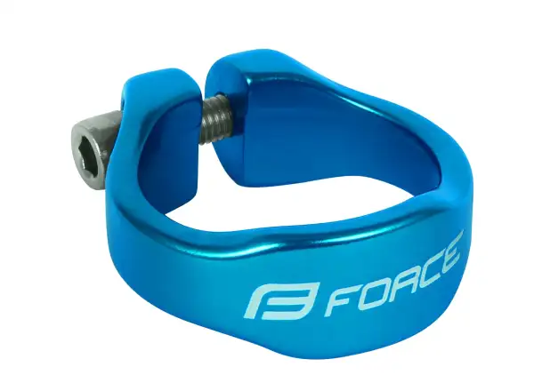 Force seatpost clamp shaped blue gloss