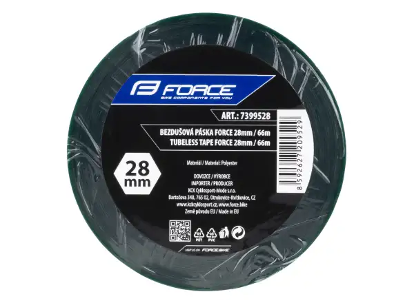 Force Tubeless tape 28 mm x 66 m green