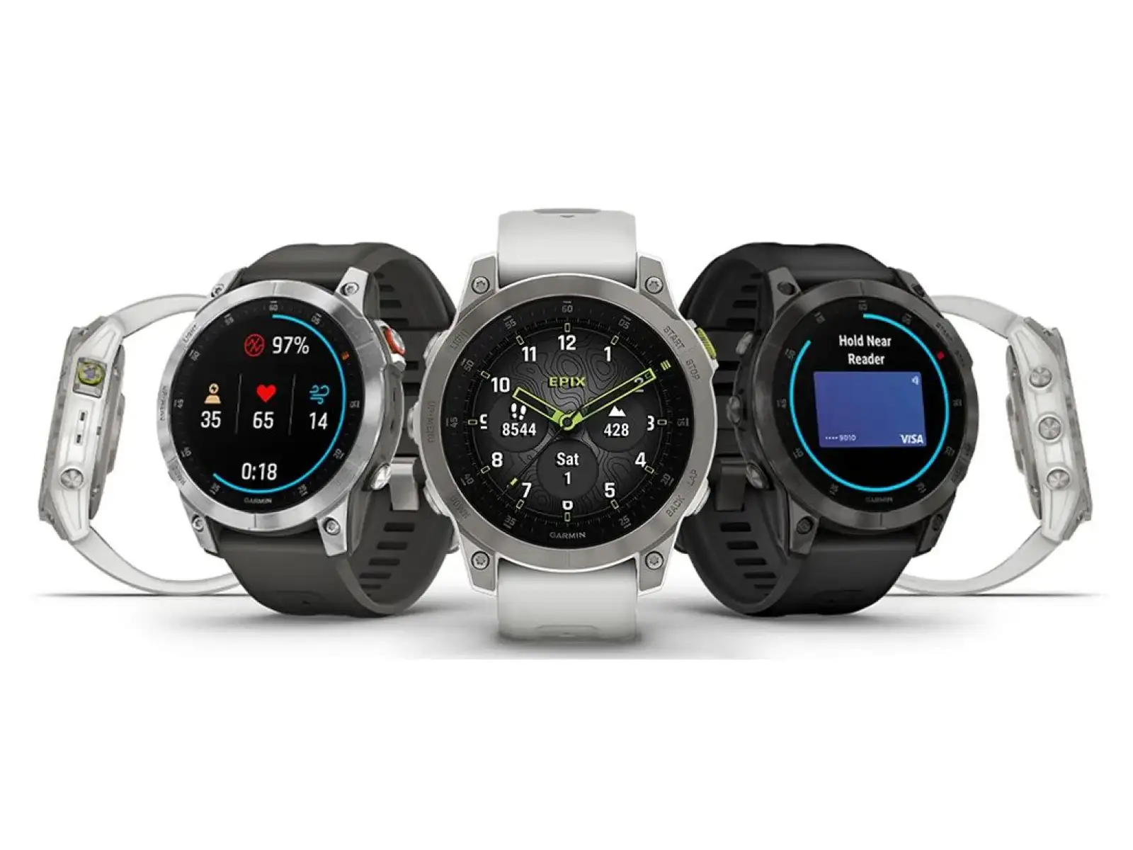 Garmin epix Gen 2 Sapphire Edition smart watch Titanium/White
