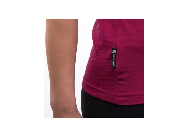 Sensor Merino Active Songbirds women's T-shirt short sleeve Lilla