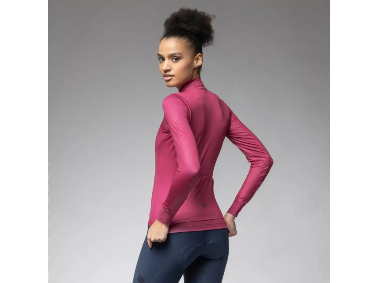 Alé PR-E Follow ME 2.0 women's insulated jersey long sleeve Raspberry