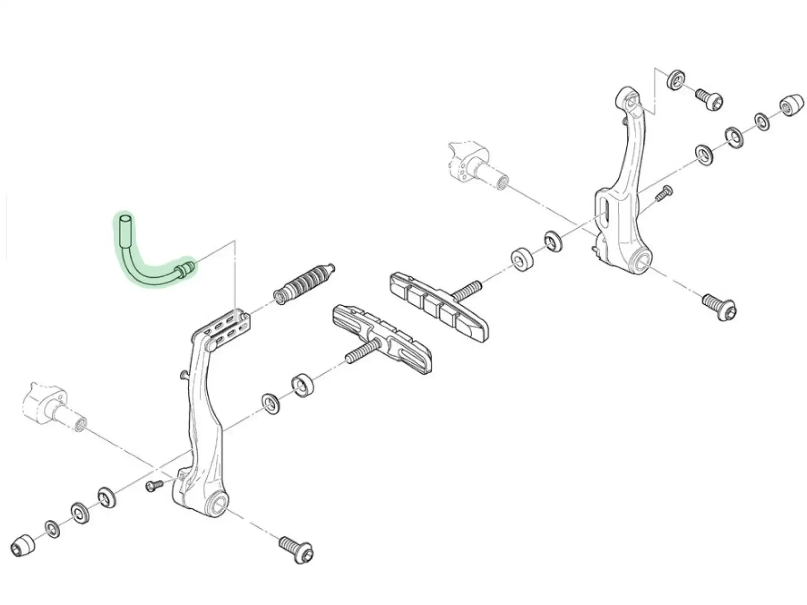 Shimano cable guide for rim brakes 135°