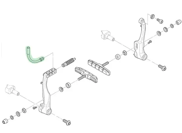 Shimano cable guide for rim brakes 135°