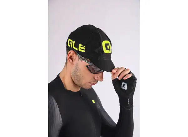 Alé summer cycling cap black/fluorescent yellow