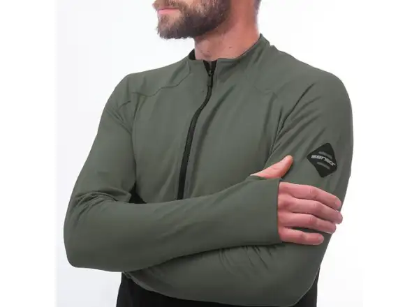 Sensor Coolmax Thermo men's sweatshirt black/Olive Green