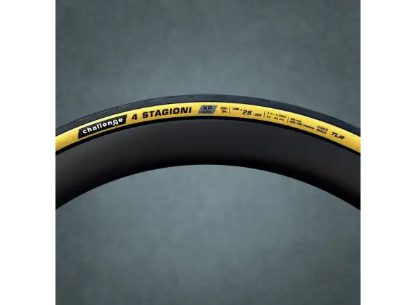 Challenge 4 Stagioni TLR 28" road tire kevlar black/tan