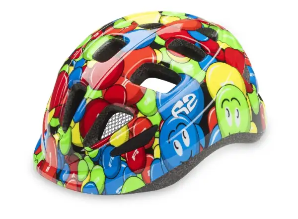 R2 Bunny children's cycling helmet neon green/blue/red
