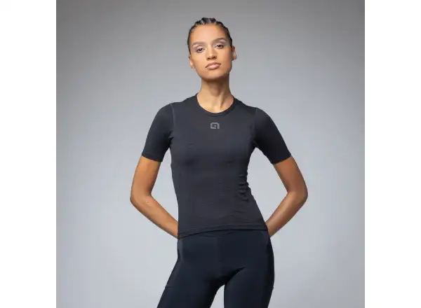 Alé Intimo Merino women's undershirt short sleeve Black