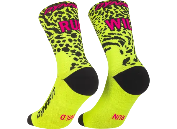 Dynafit Run Wild Crew running socks Black Out/Ultra Yellow