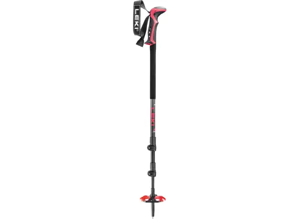 Leki Haute Route 3 ski touring poles Dark anthracite/Dark red/Black