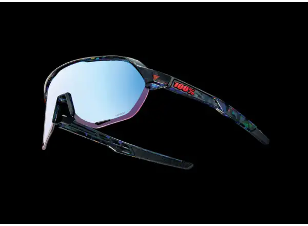 100% S2 HiPER Cycling Glasses Black Holographic/Blue Multilayer Mirror Lens