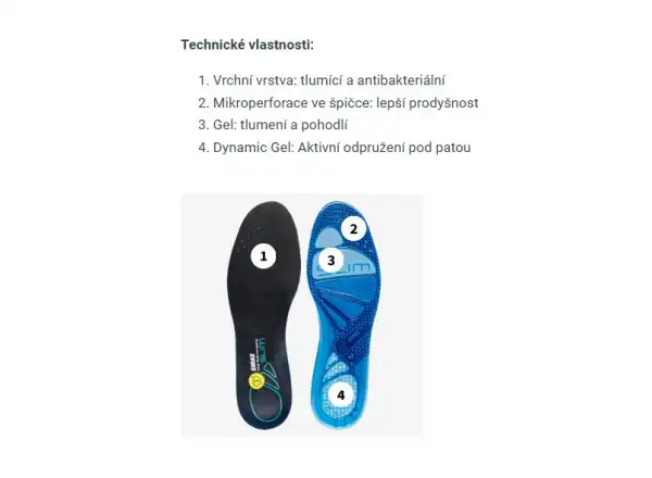 Sidas Cushioning Gel Slim insoles 1 pair