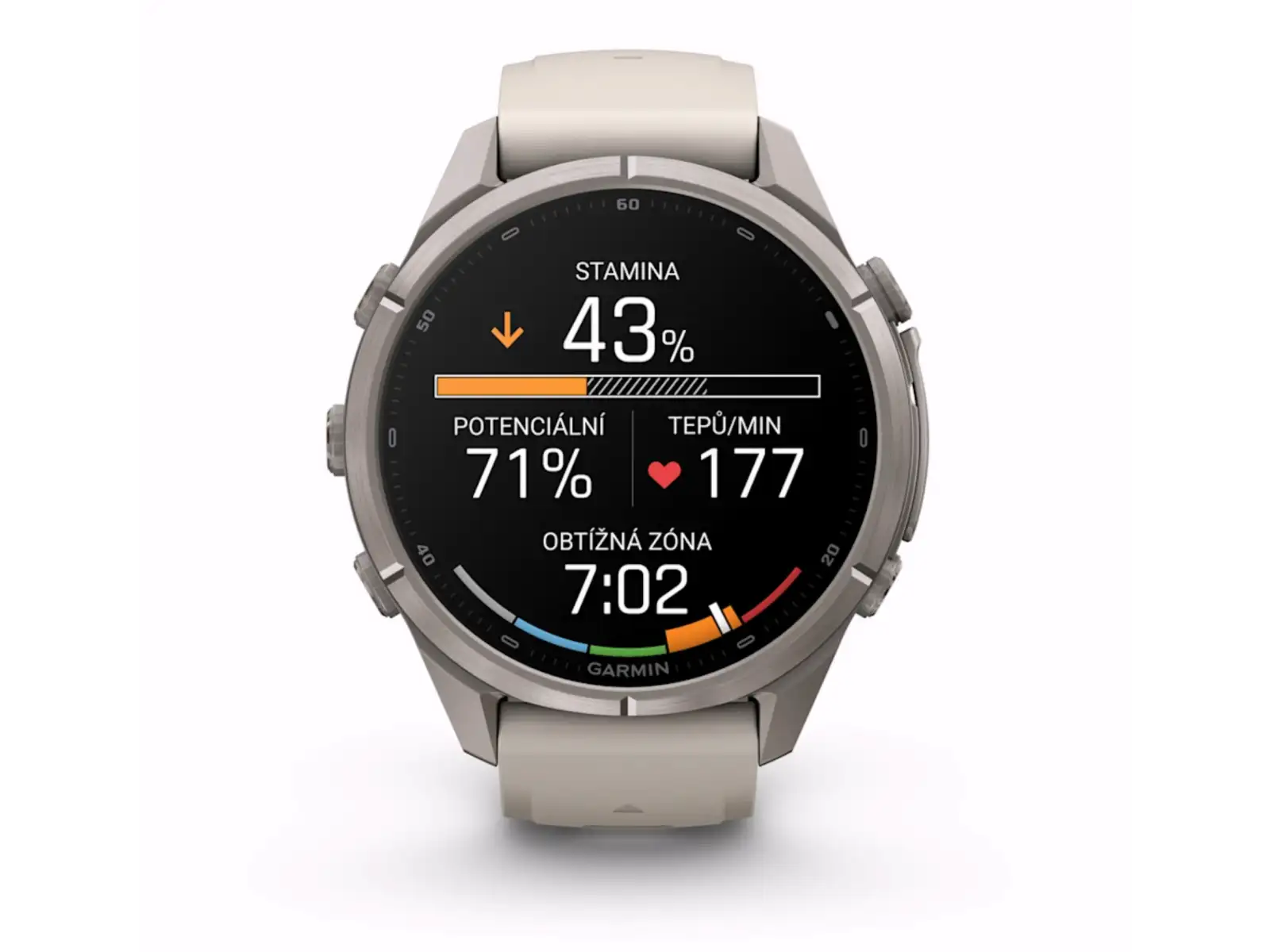 Garmin fenix 9 Pro inReach 43 mm smart watch Titanium Fog Gray/Dark Sandstone