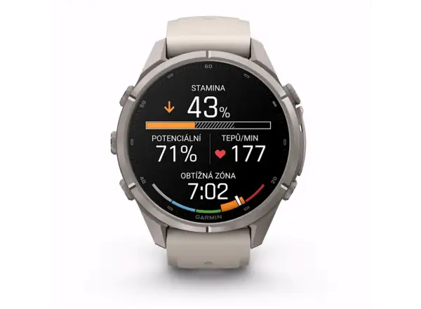 Garmin fenix 9 Pro inReach 43 mm smart watch Titanium Fog Gray/Dark Sandstone