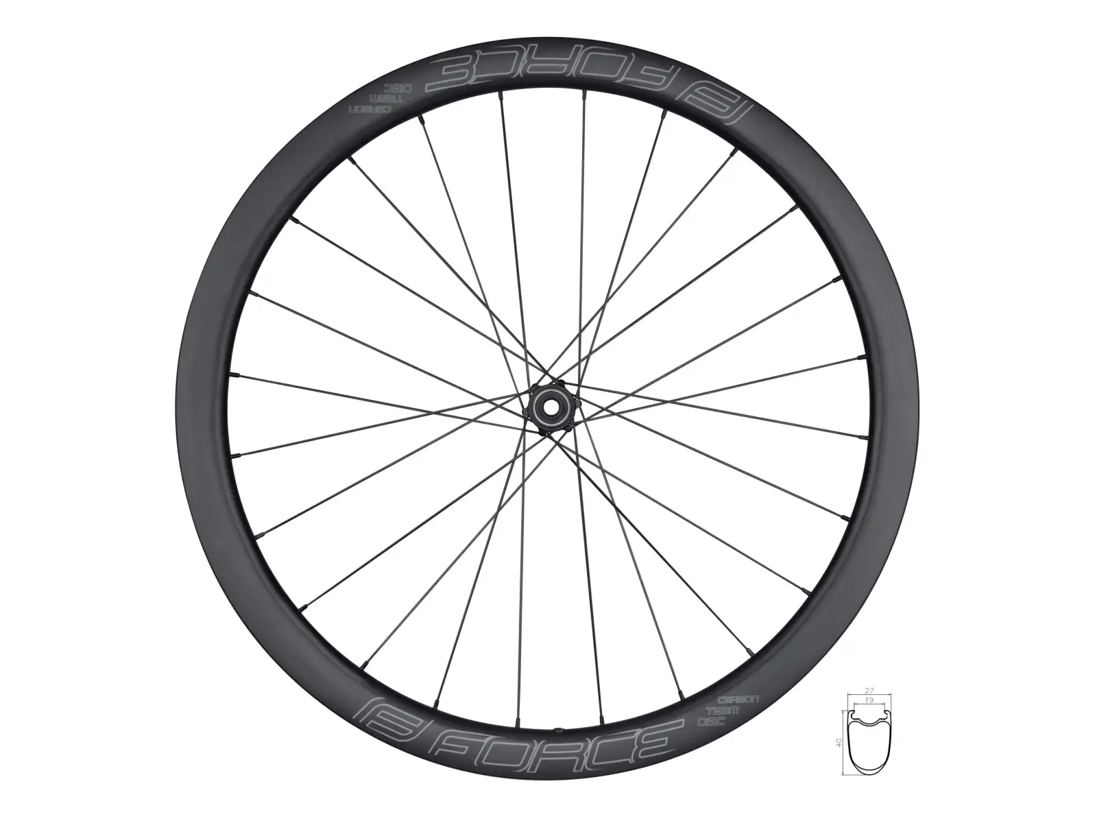 Force Team SP Carbon Disc XDR road spoked wheel 12x142 mm 40 mm rear