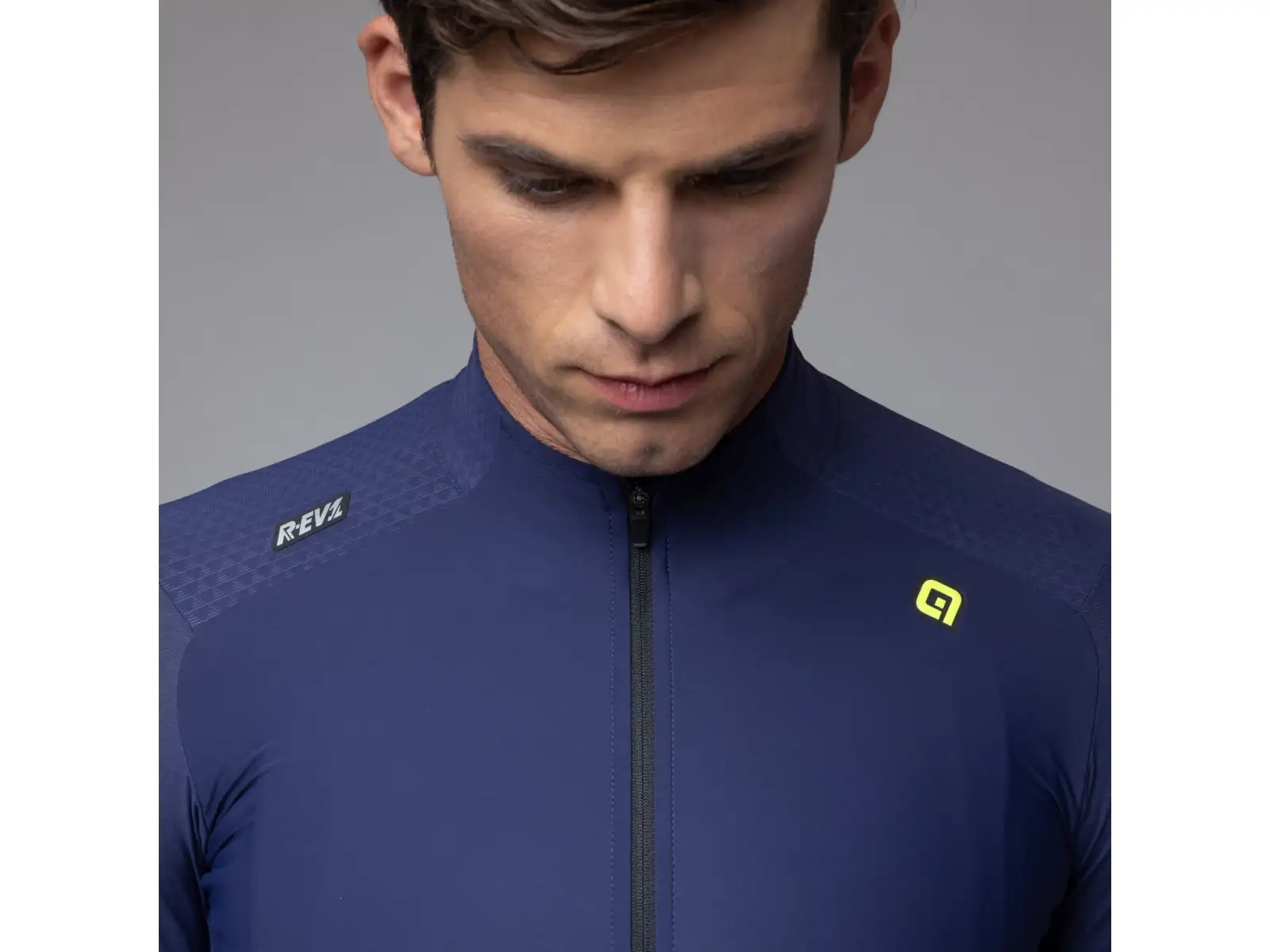 Alé R-EV1 Warm Race men's insulated cycling jersey Blueish