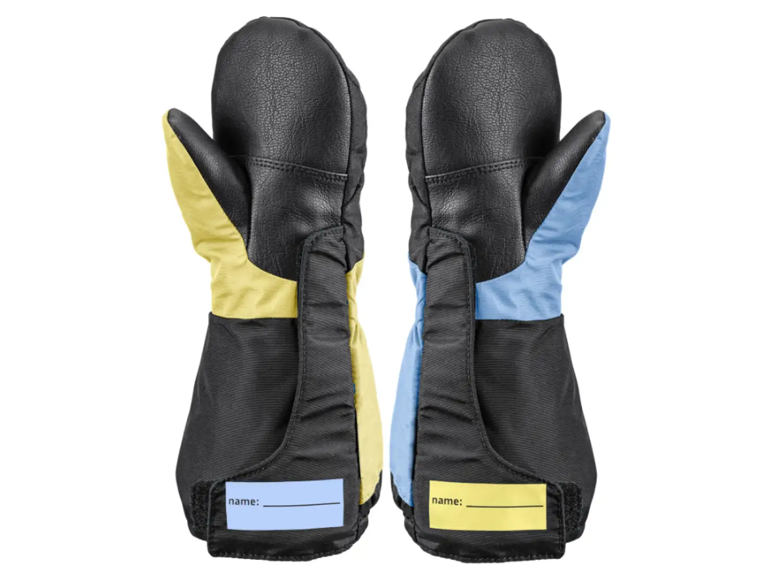 Leki Little Swtch Zero Mitt Long children's mittens Black/Light Blue/Light Yellow