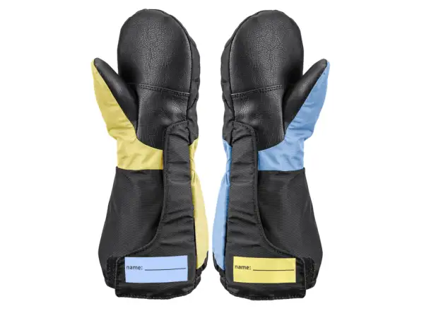 Leki Little Swtch Zero Mitt Long children's mittens Black/Light Blue/Light Yellow