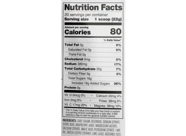 Skratch Labs Exercise Hydration Mix isotonic drink 22 g raspberry/lime + caffeine