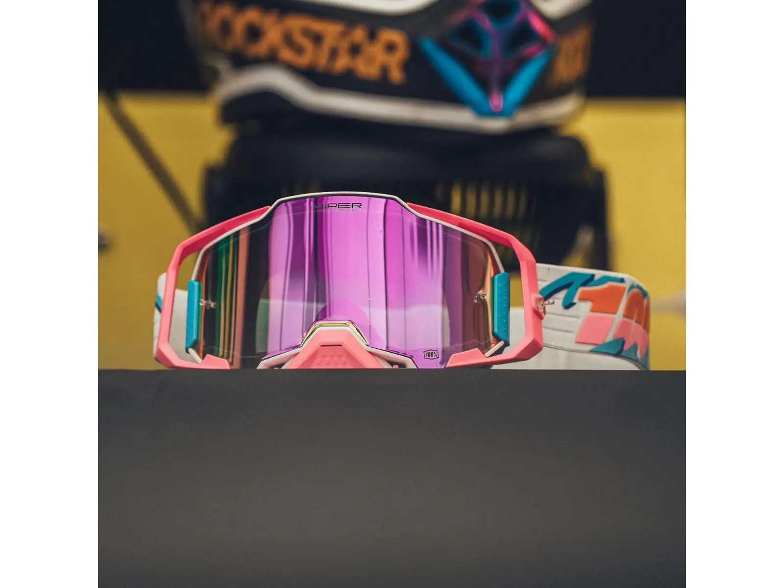 100% Armega downhill goggles Lefreak/ HiPER Pink Mirror