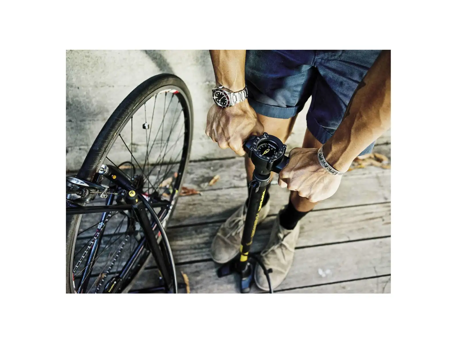 Topeak Transformer XX floor pump with stand, workshop pump and stand