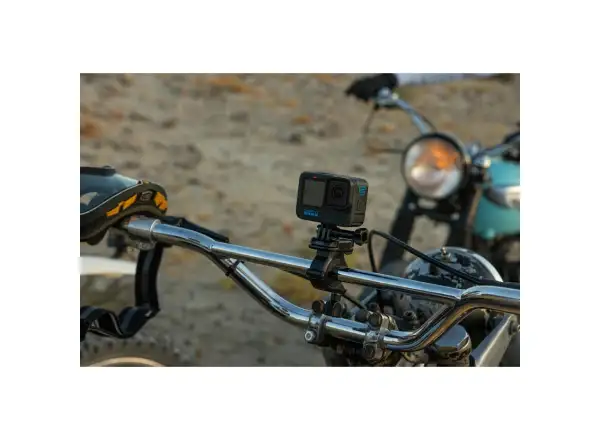 GoPro camera mount on handlebars