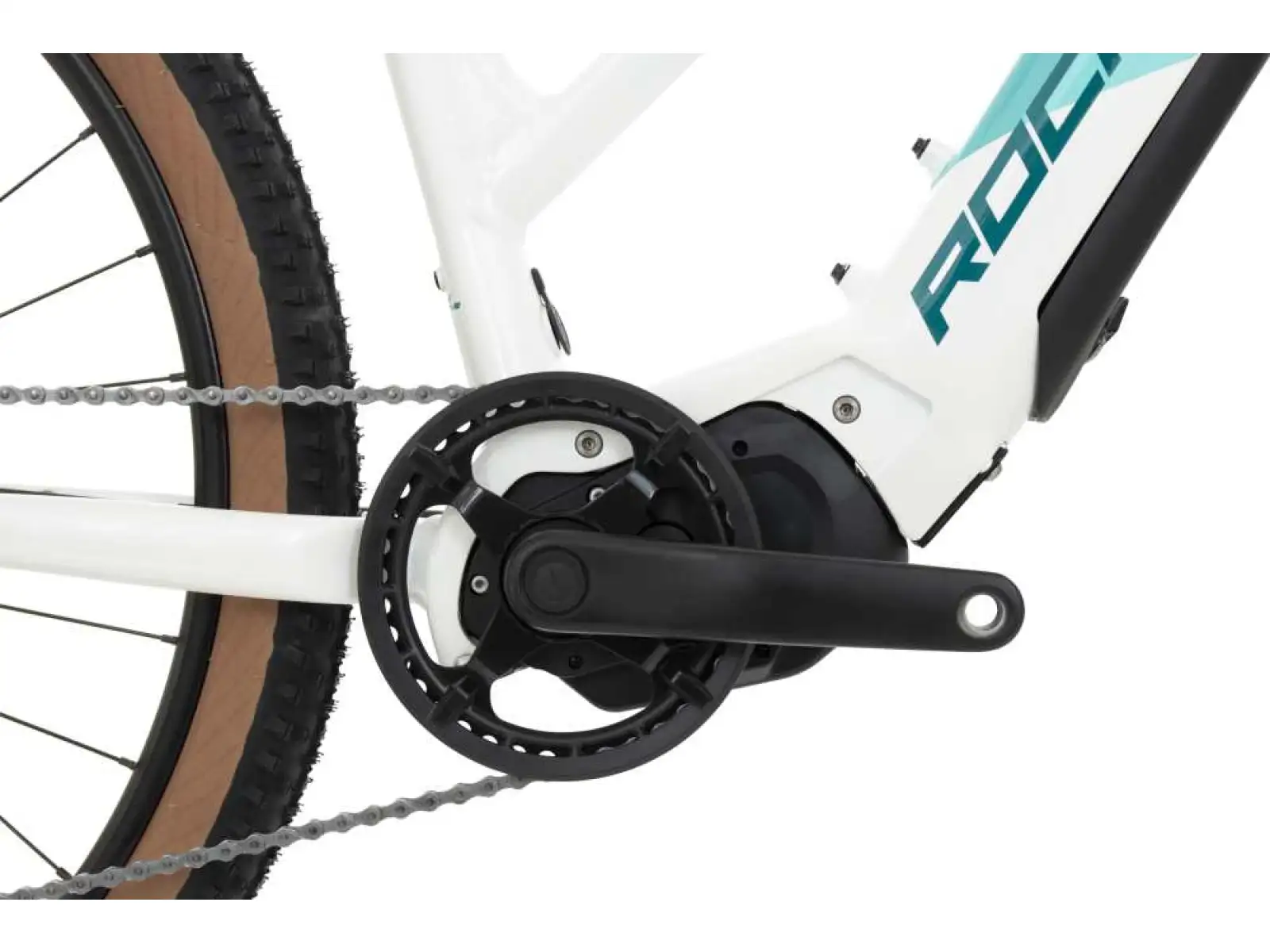 Rock Machine Torrent e30-29 low-entry mountain e-bike Gloss White/Petrol/Neon Cyan