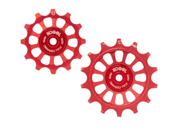 Kogel road pulleys full ceramic for Shimano Dura Ace / Ultegra / 105 12/14 t. Red