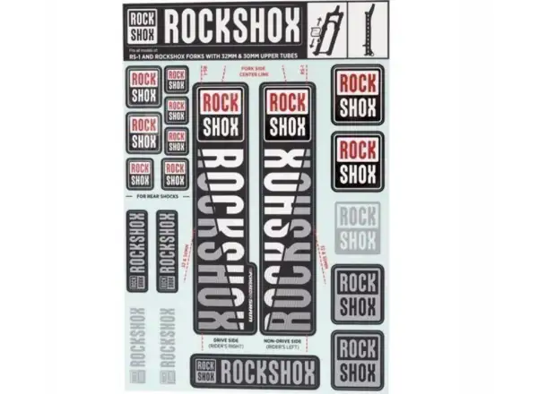 Rock Shox Decal Kit fork stickers 30/32/RS1 white