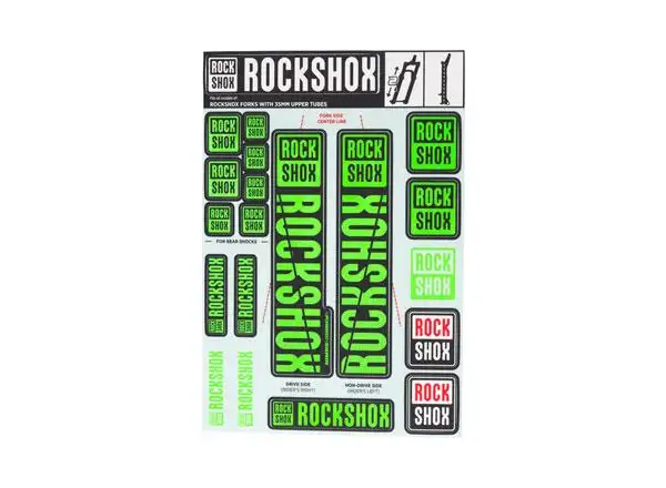 Rock Shox Decal Kit Neon Green for Pike/Lyrik/Yari/Domain/Revelation (2018+)