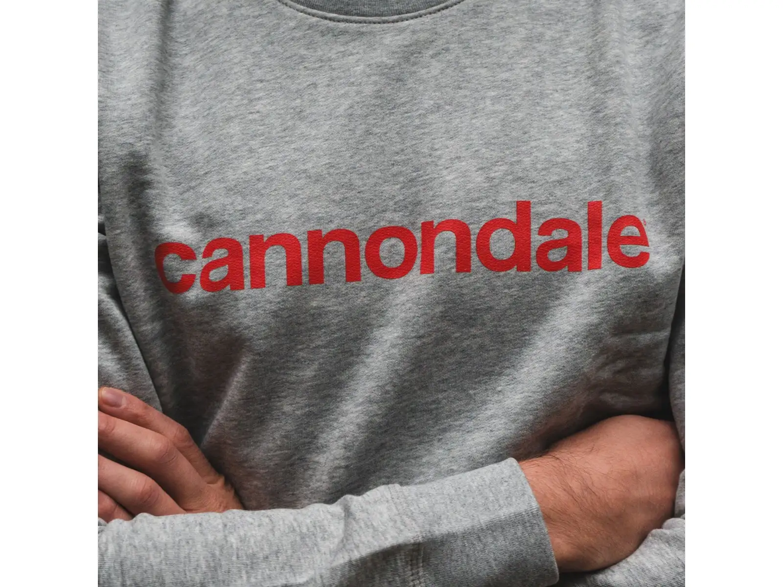 Cannondale Lifestyle hoodie long sleeve Heather Grey/Rally Red