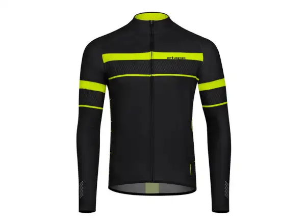 Etape Comfort 2.0 men's jersey long sleeve Black/yellow fluo